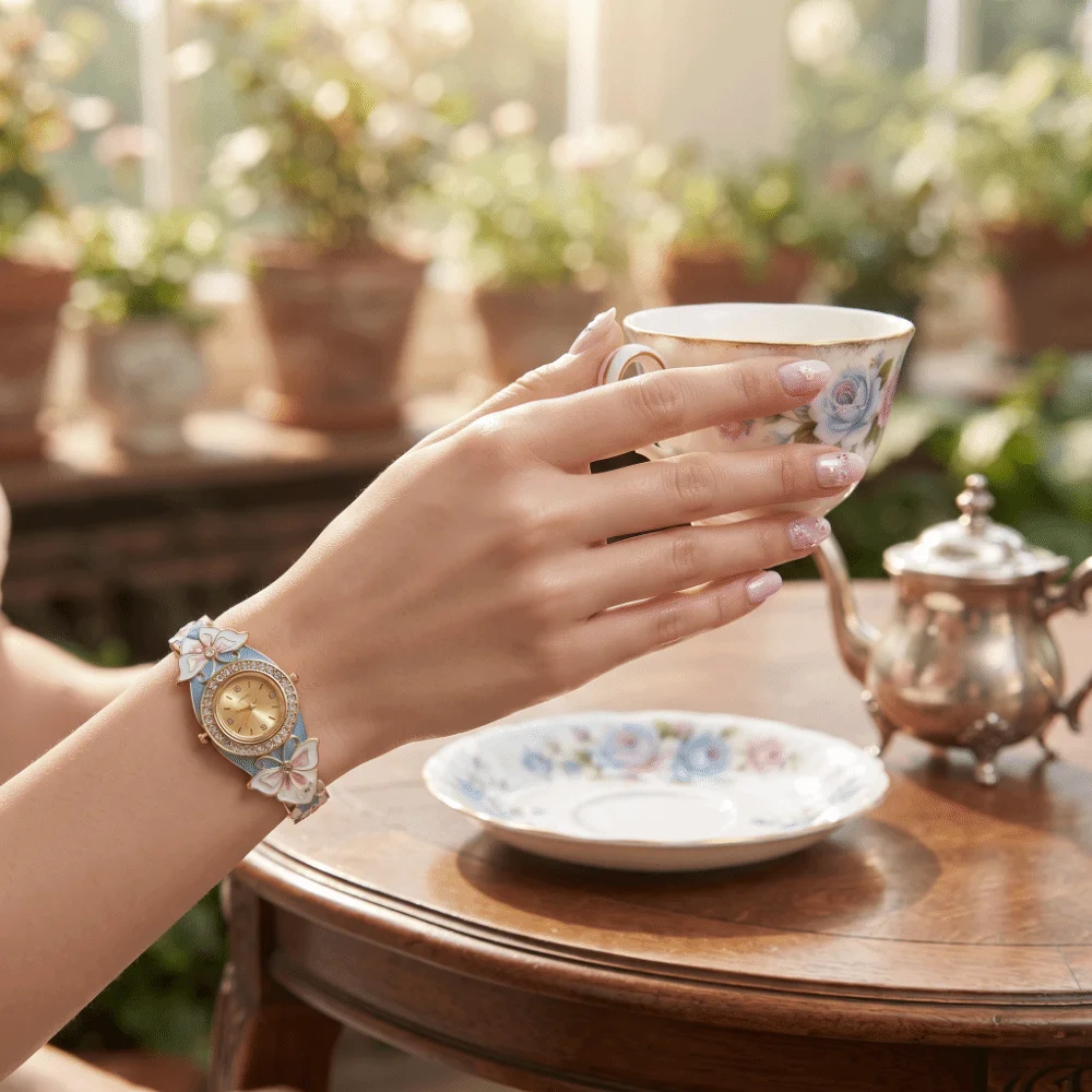 Butterfly Enamel Butterfly Enamel Bracelet Watch Fashionable Stylish Bracelet Watch Luxurious Hollow Bracelet Quartz Watch