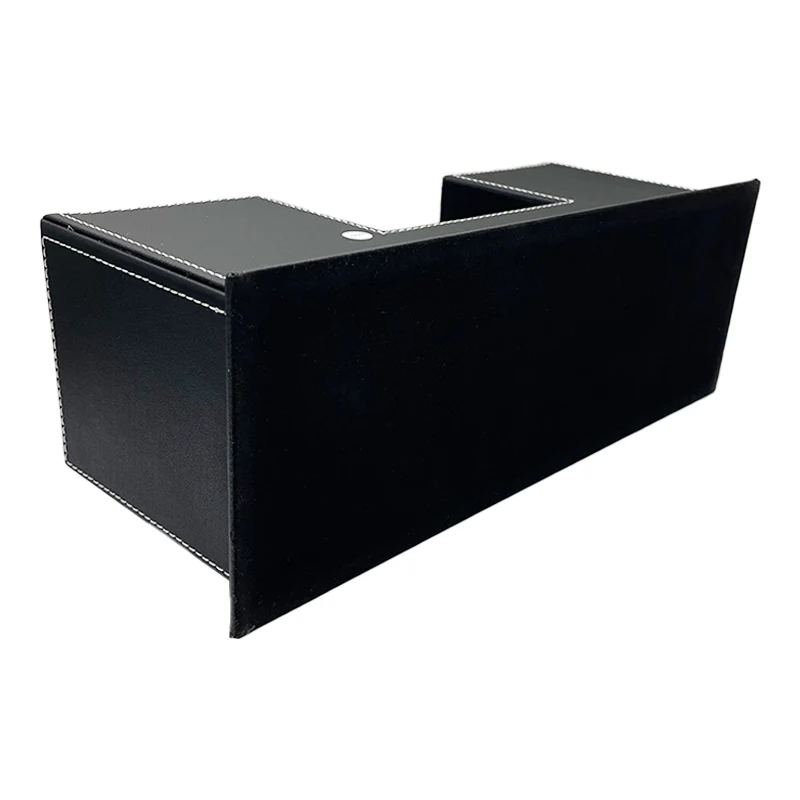 オフィス用品 鉛筆ホルダー PUレザー デスクオーガナイザー ペン、名刺、リモコン用の4つの分割コンパートメント付き