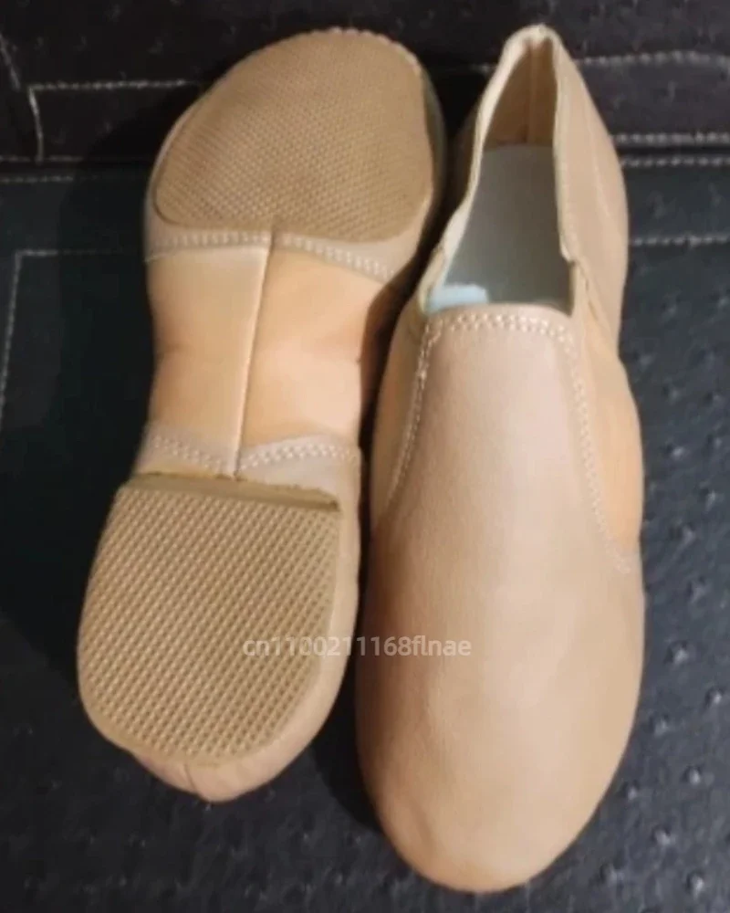 Damen-Tanzschuhe aus echtem Leder mit weicher Sohle, professionelle Jazz- und Tanzschuhe im „Katzenklaue“-Design für Erwachsene, rutschfeste Tanzschuhe für das Training. – Detail 3