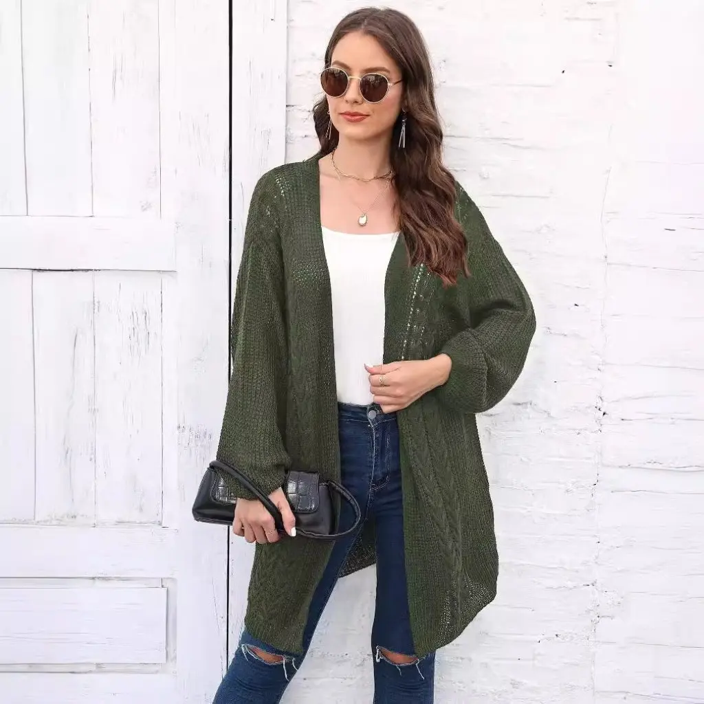 

Women's Loose Casual Cardigan Air Conditioning Shirt Spring Autumn New Style European American Fashion Sweater Jacket M641