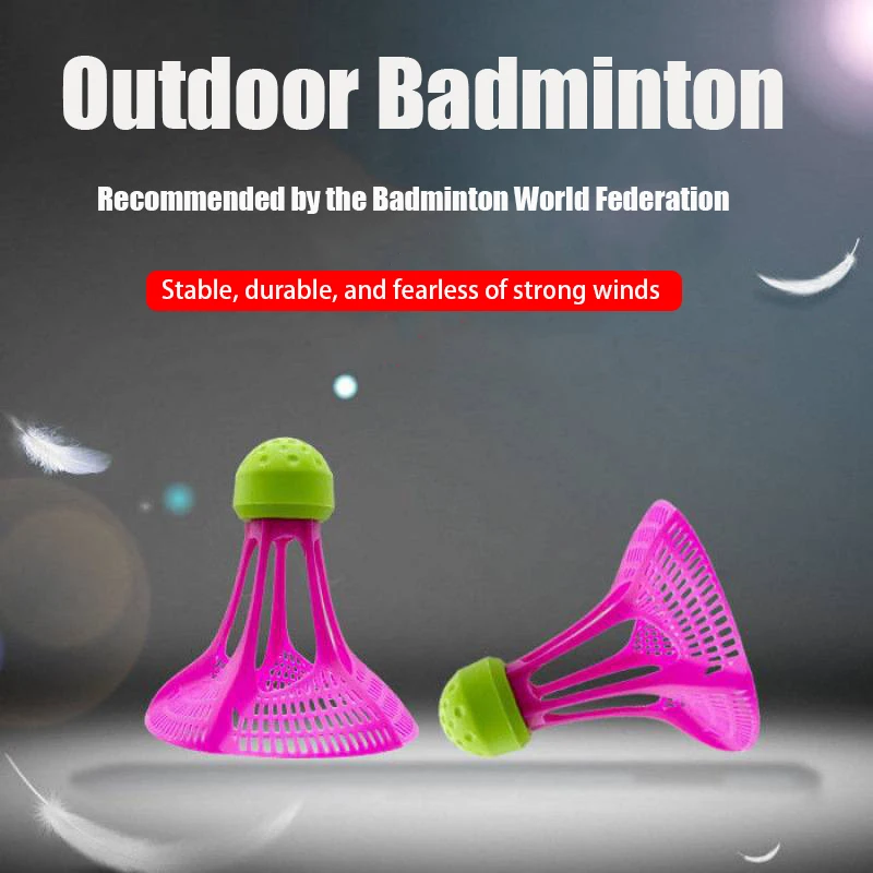 1pcs Windproof Nylon Badminton Ball Windproof Ball Plastic Ball Durable Training Ball Nylon Badminton Ball