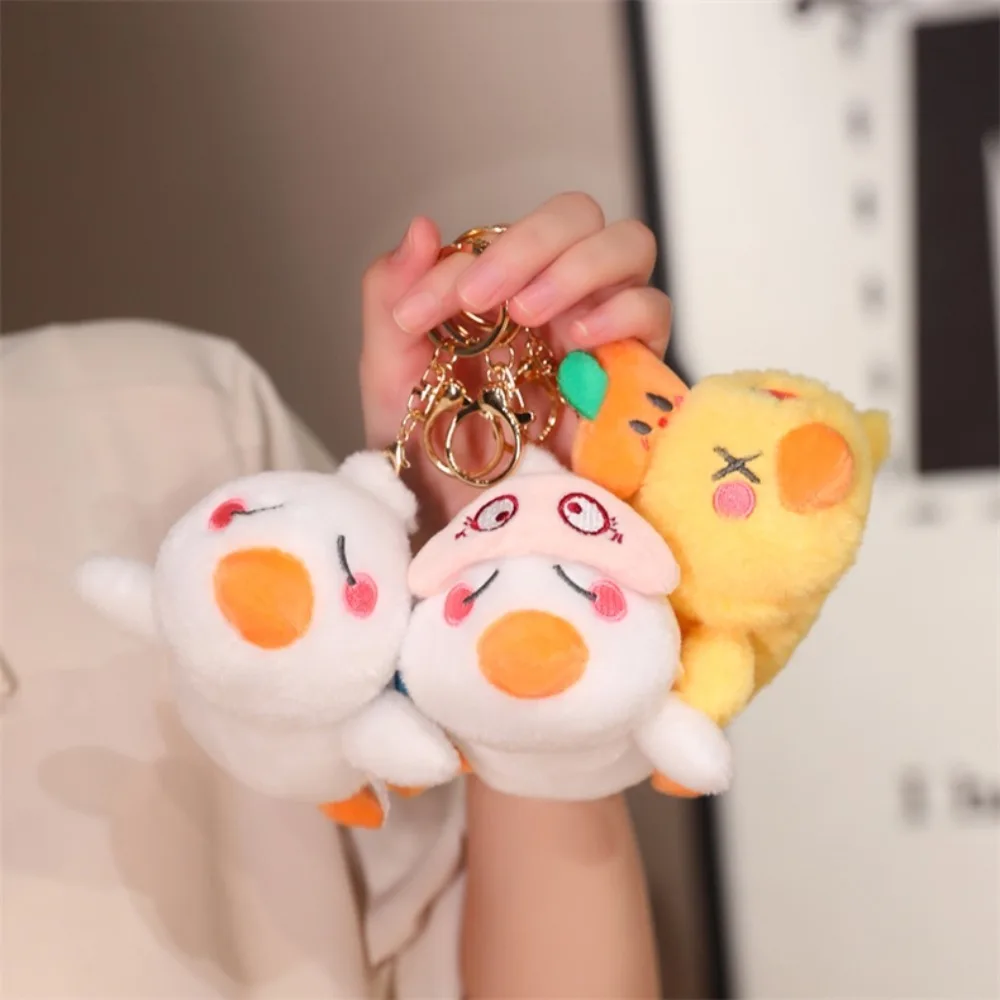 Don't Want To Work Lying Flat Duck Plush Toy Lovely Soft Lying Flat Duck Plush Keychain Kawaii PP Cotton Cartoon Duck Doll