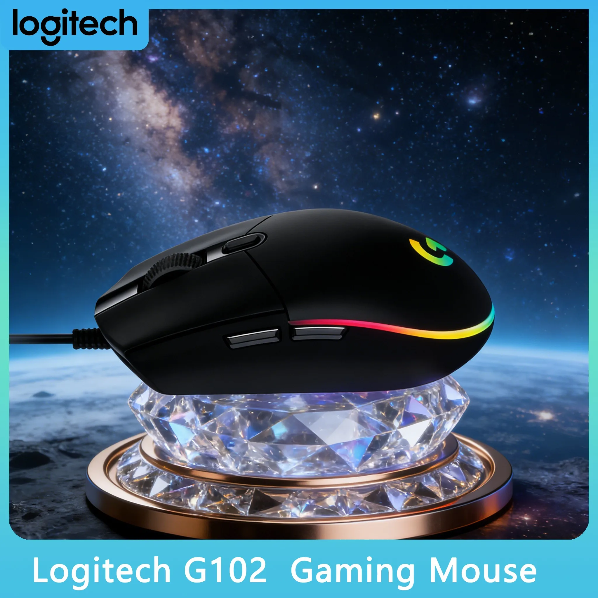 

Игровая мышь Logitech G102 с проводным подключением, точность 8000 DPI