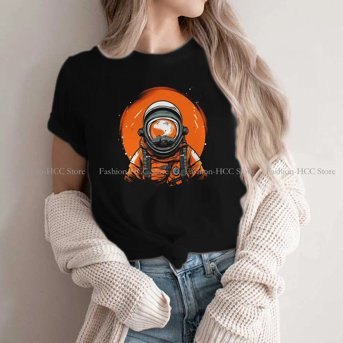 Interstellar Harajuku Polyester TShirt Cosmic Explorer Style Tops Leisure T Shirt Women Short Sleeve