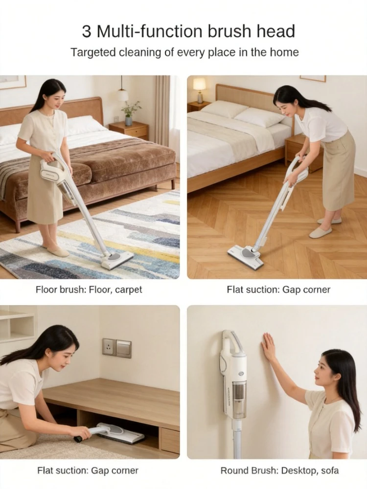 Household Handheld Mite Remover High Power Large Suction Vacuum Cleaner, Portable for Cat Hair Home Car Use