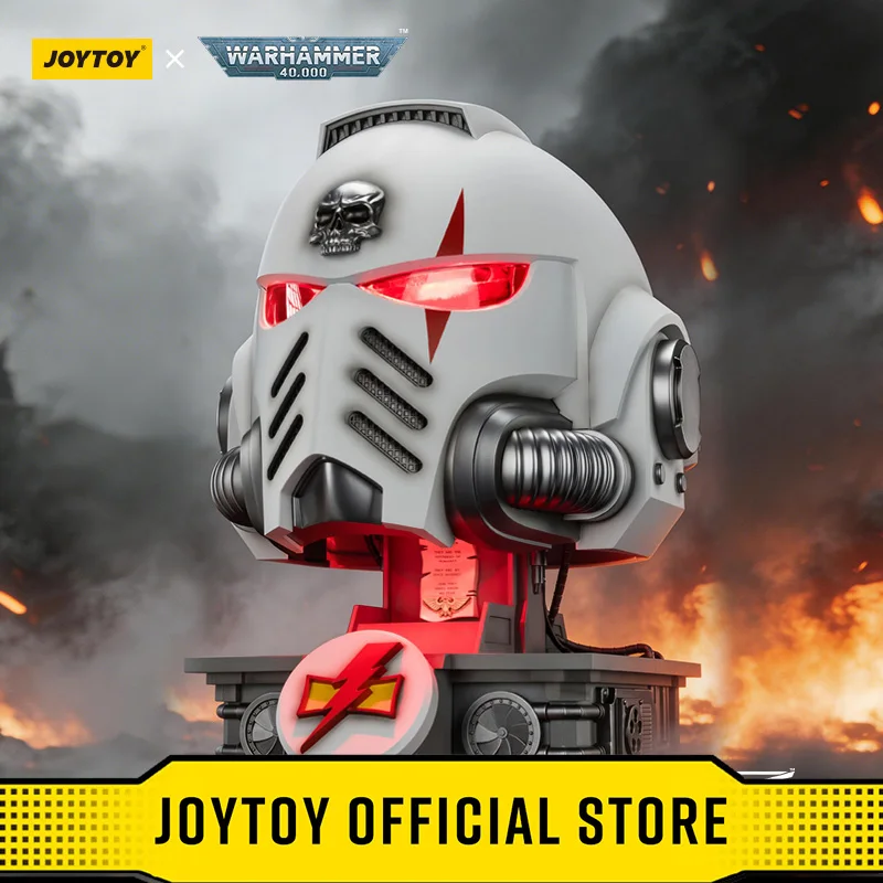 JOYTOY Warhammer 40,000 1/1 Actionfiguren White Scars MkX Helm & Ausstellungsständer