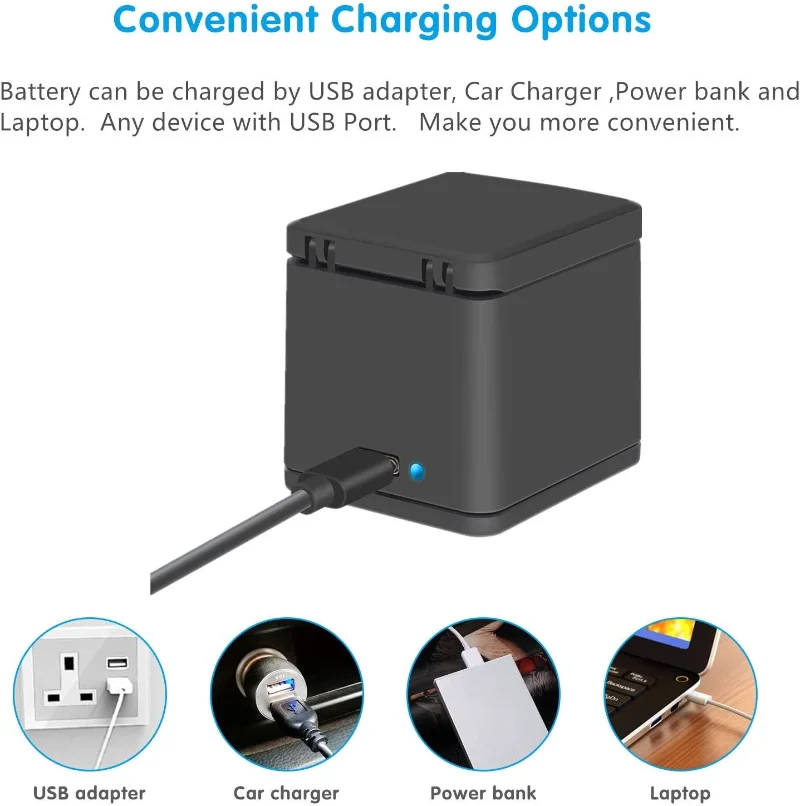 Bateria 1500mah para gopro hero 8 gopro hero 7 baterias pretas para hero 8 hero 7 hero 6 hero 5 acessórios para câmera carregador