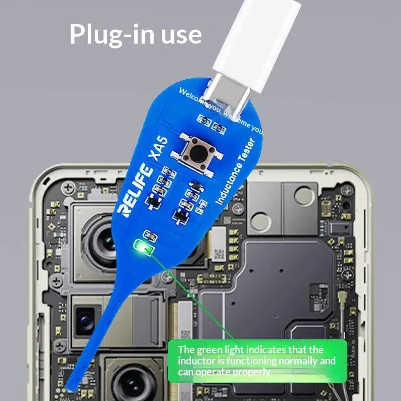 @.XA5 Type-c Inductance Tester Electromagnetic Non-Contact Fault Detect for Phone Type-c PCB Motherboard Repair Diagnostic Tool