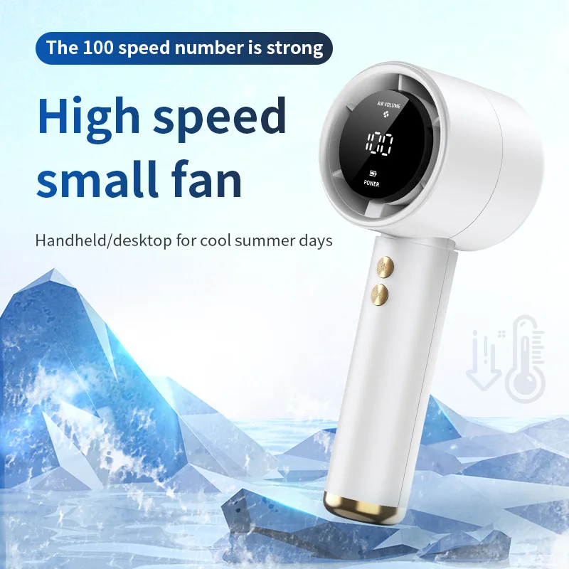 USB Mini Portable 100-Speed N68 High-Speed Handheld Turbo Fan New Foldable Plastic Desktop Small Fan for Household Use view 2