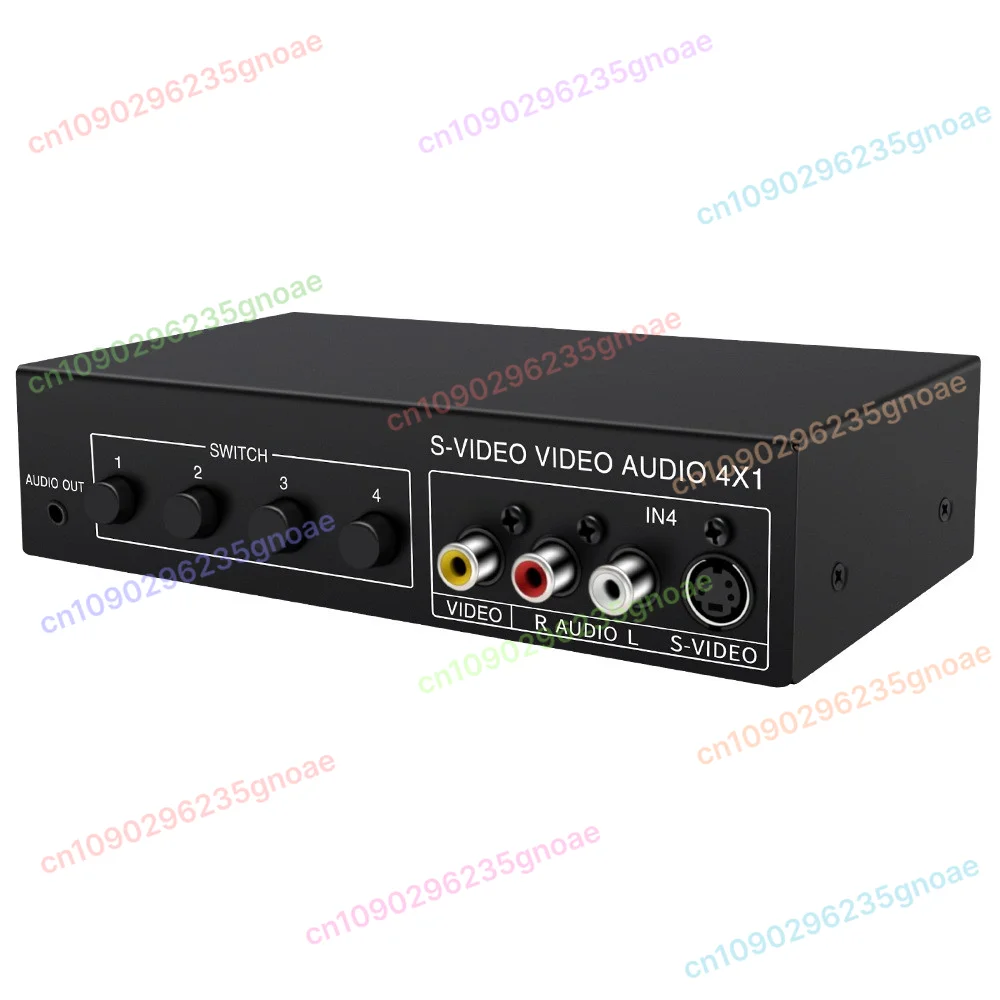 

Switcher 4 in 1 Out 4x1 Selector Switch 3.5mm Audio Output HD 720P Support Metal Case AV Switch