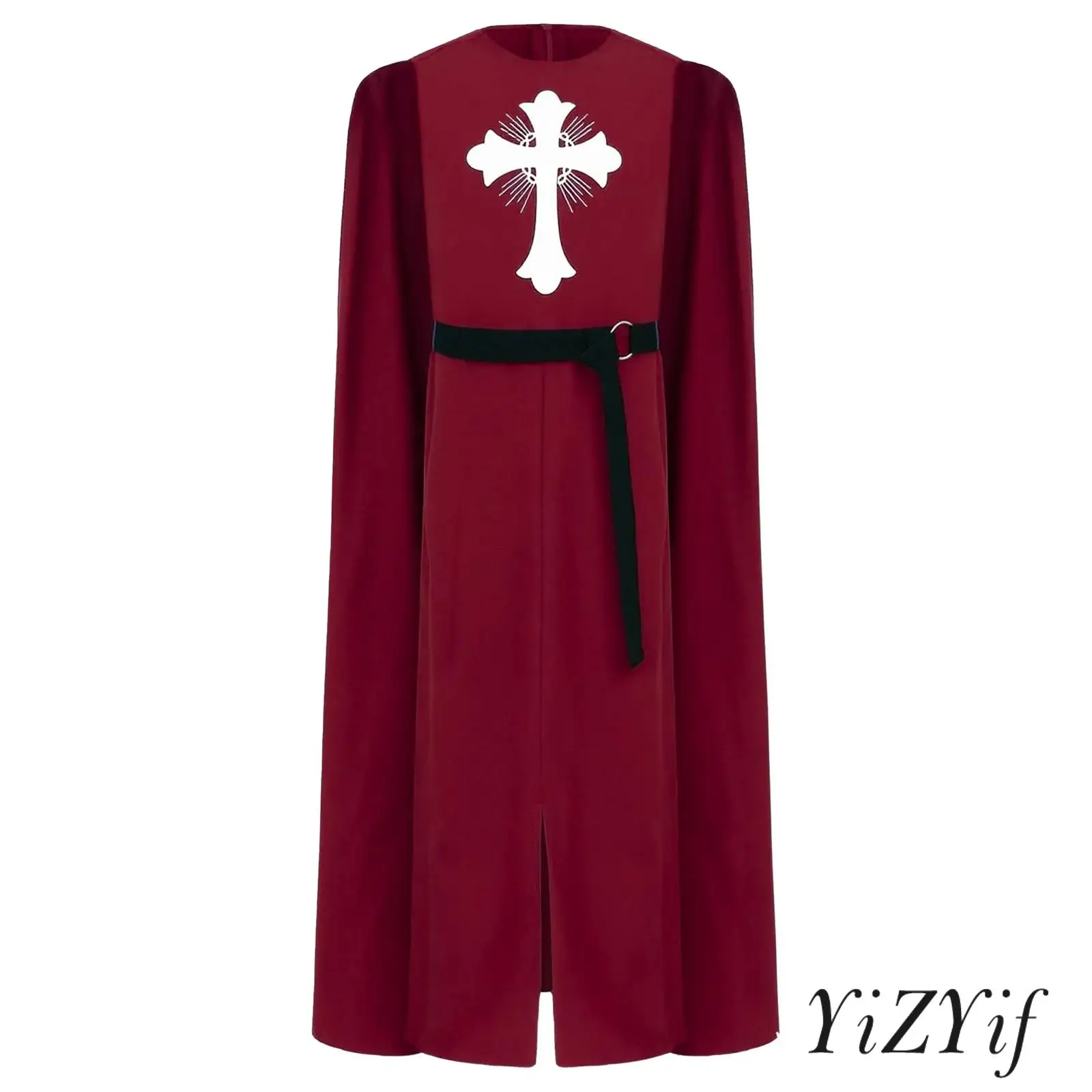 

Kids Boys Battle Knight Suit Tear Resistant Glow In Dark Cross Cape Back Zipper Hero Belt Larp Costume Halloween Cosplay Set