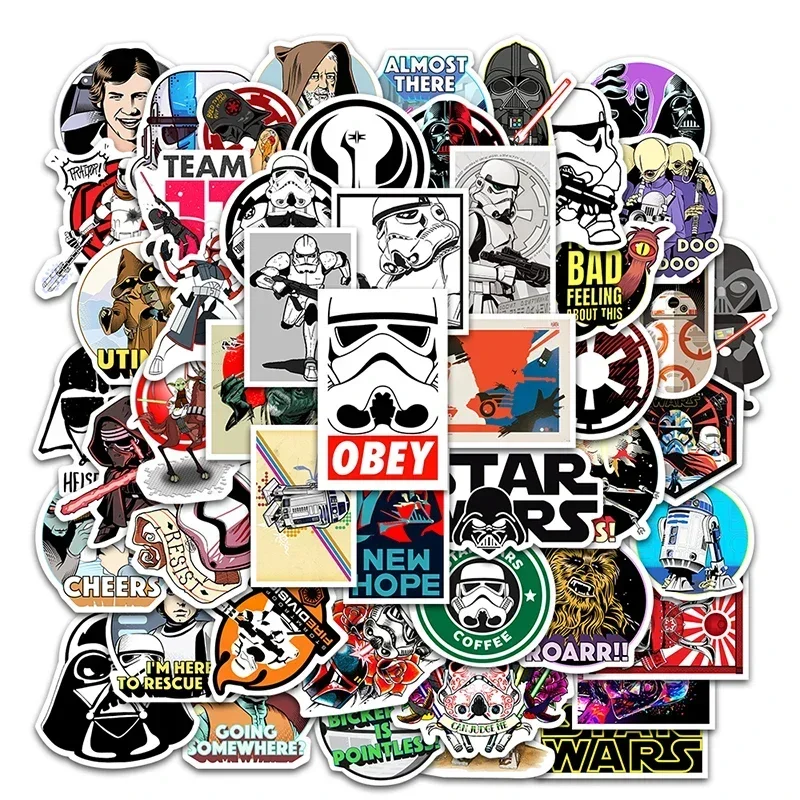 50PCS Disney Cool Star Wars Cartoon Sticker DIY Diary Laptop Luggage Skateboard Graffiti Decals Fun for Kid Toys