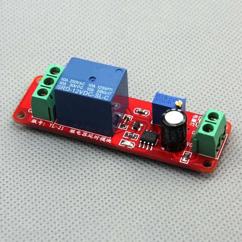 Ne555 Delay Timer Module DC12V Input 68x22x18mm Adjustable 0 to 10S Monostable Timer Switch 2200W Load for Automotive Equipment