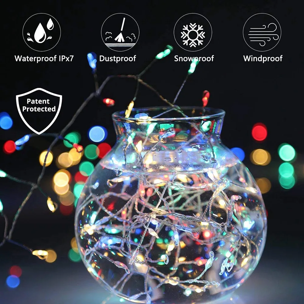 LED String Light USB Copper Wire Firecracker Fairy Lights 8 Modes Multicolor Remote Control Garland Lamp Wedding Xmas Home Decor