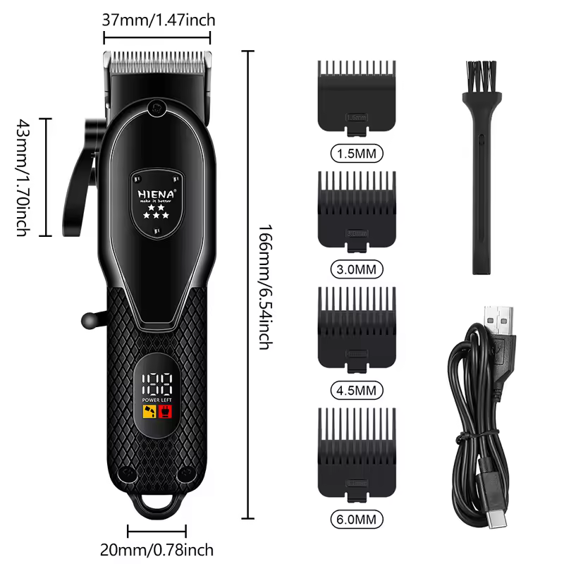 hiena Hair Clipper Kit for Men Electric Shaver Hair Trimmer Professional Cutting Machine Hair Trimmer with LCD Digital Display - Image 7