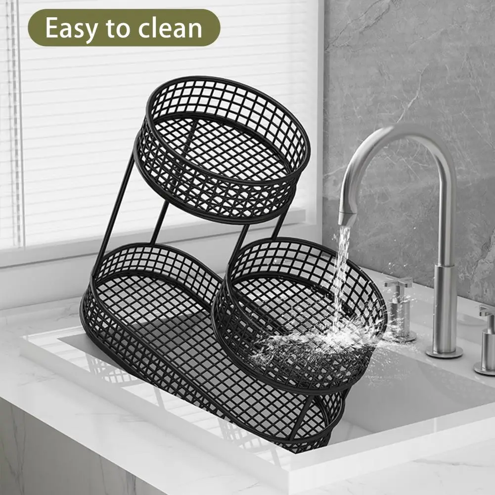 

32cm Fruit Basket For Kitchen Multi Tier Iron Storage Bin Fruit Bowl Wire Basket Organizer Vegetable Potato Onion Container Rack