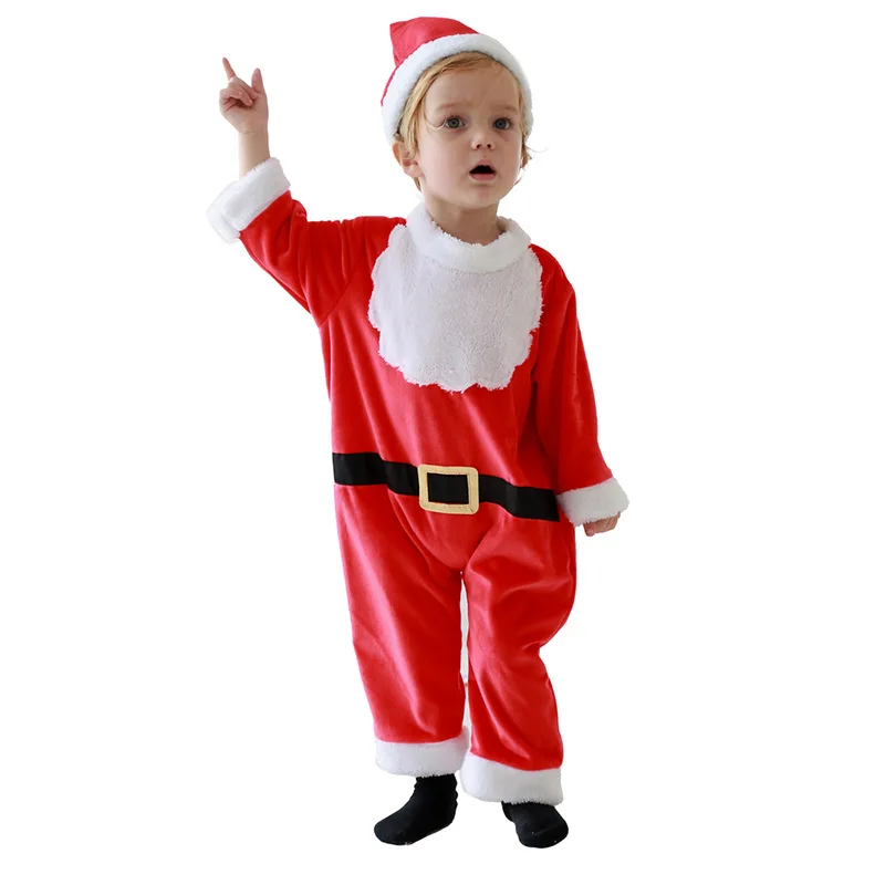 Niedlicher Unisex Kinder roter Santa Overall für Weihnachten Karneval Kleinkind Baby Santa Claus Kostüm