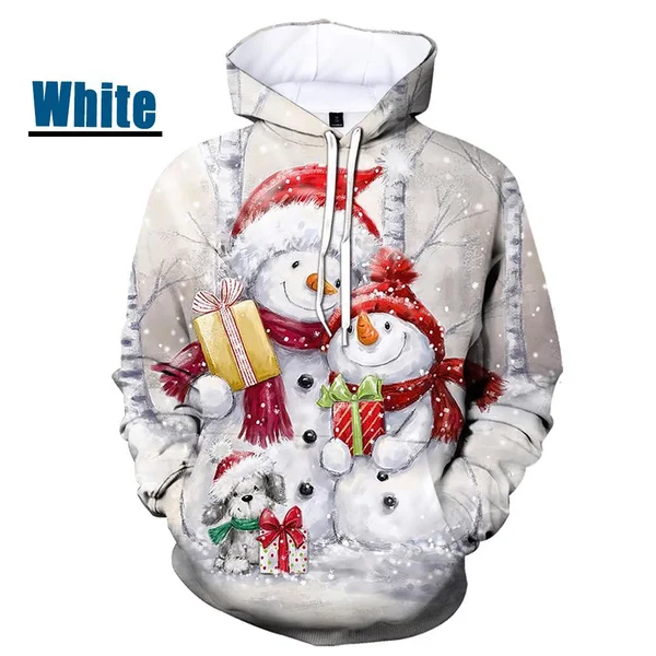 2023 Fashion Explosion Fall Winter Christmas 3D Printing Casual Unisex Round Neck Hooded Sweater Baseball Jersey Sweatshirt