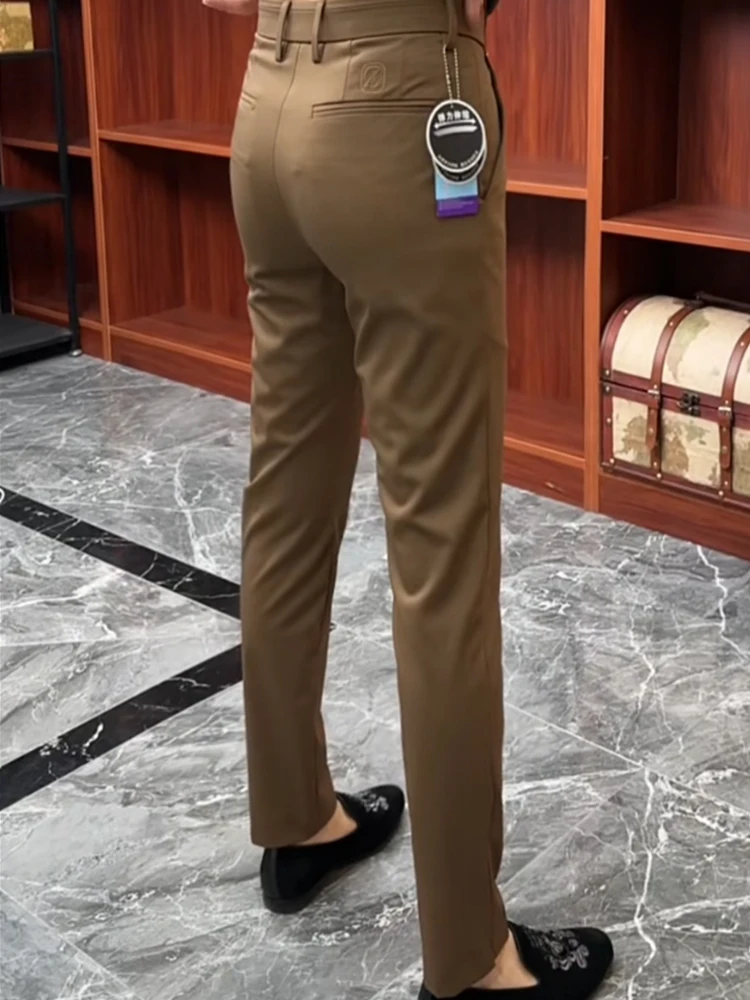 

Busin Casual Men's Straight Leg Pants Anti-Wrinkle Comfortable Long Trousers Faionable Lightweight Winter New Sle