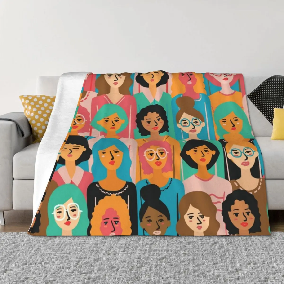 

Colorful pattern of women Throw Blanket Moving Decorative Sofas Winter beds Decoratives Blankets