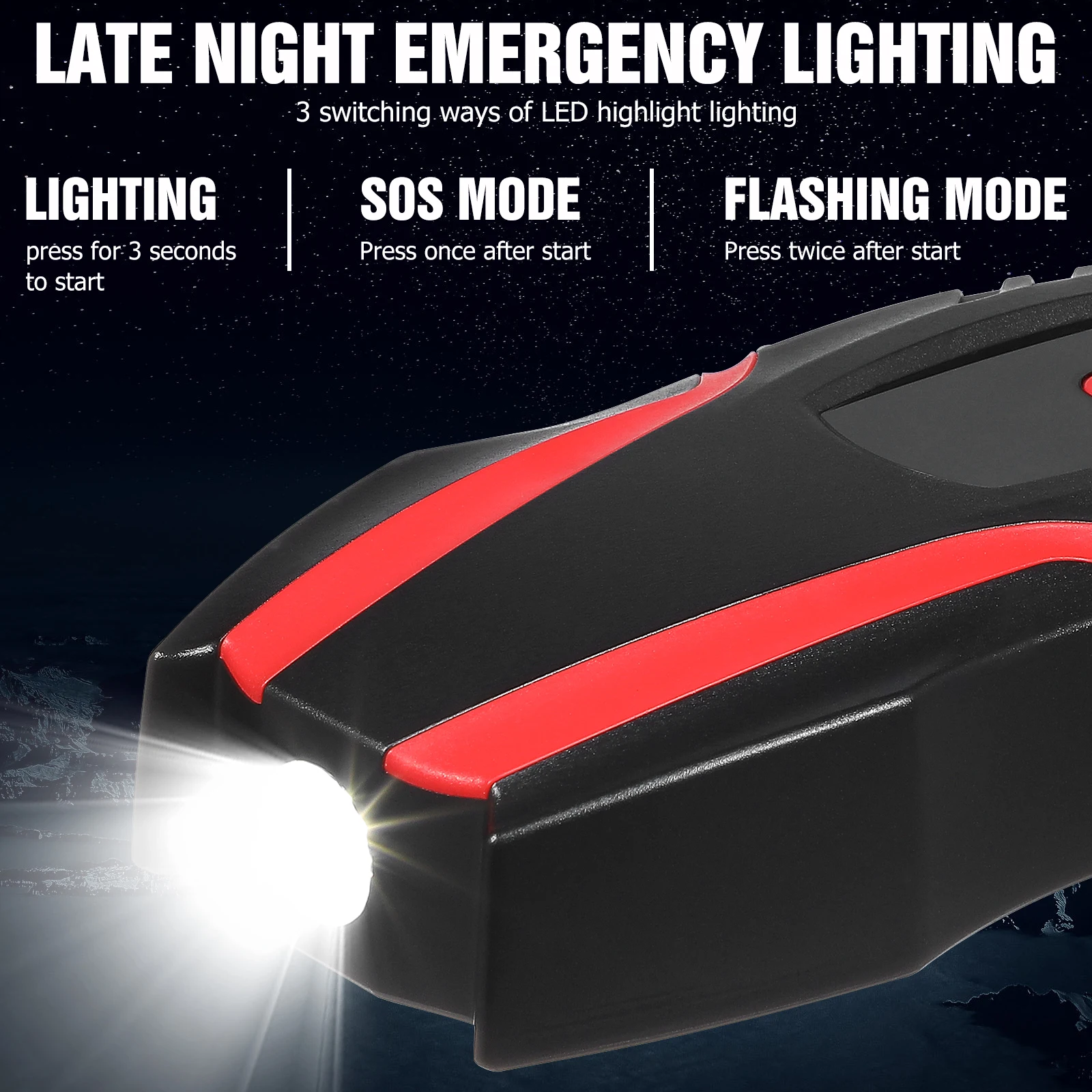 12V Car Emergency Starter Power Bank LED Flashlight 1500S Large Capacity Fast Charging Multi functional Vehicle Jump