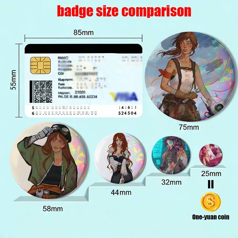 Scarlet Lunar Chronicles Linh Cinder Badge on Backpack Clothes decoration Tinplate Round Brooch Funny Custom Gifts for Friend