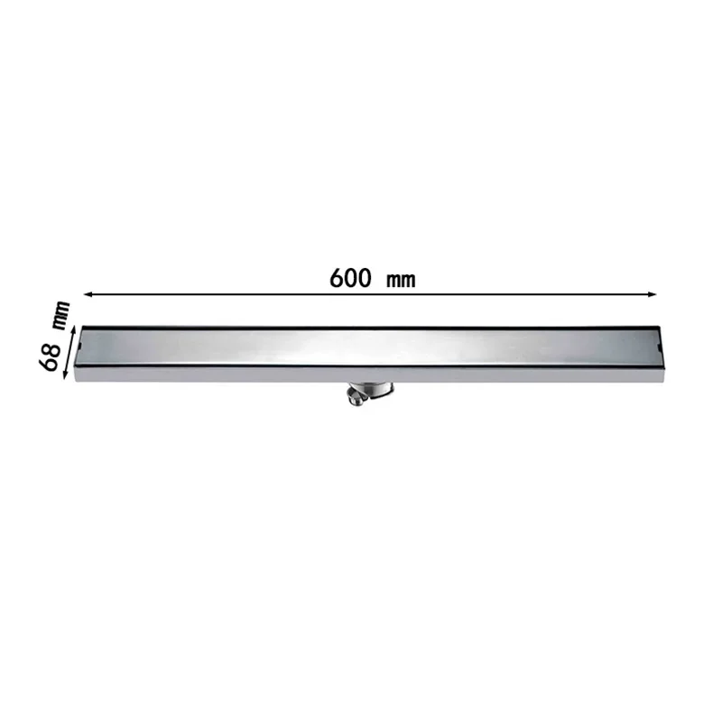 Siphon de Sol de Douche Invisible, Acier Inoxydable Brossé, Rectangle Dépistolet ant, 60cm de Longueur