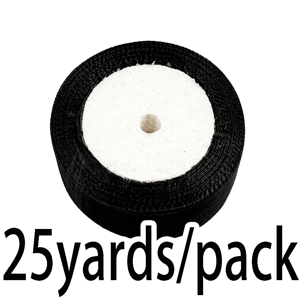 (25 yards/roll)25mm White Single Face Satin Ribbon Webbing Decoration Gift Christmas Ribbons