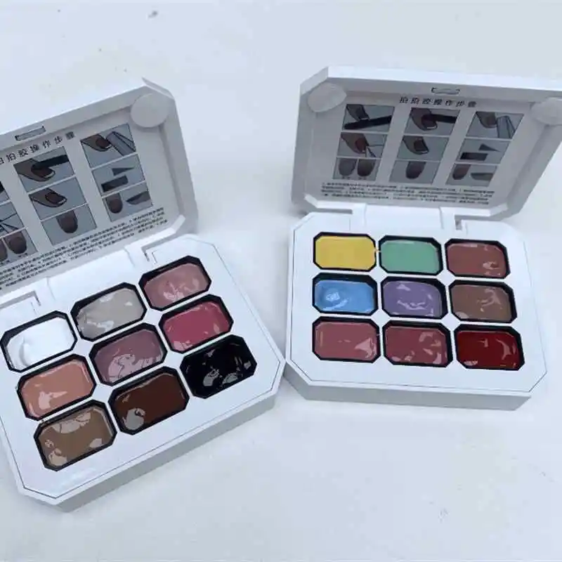 

1pcs 9 Colors Solid Nail Polish Palette Patting Smudge Transfer 3 IN 1 Soak off UV/LED Polish Lacquer Salon Gel Nail Art Varnish