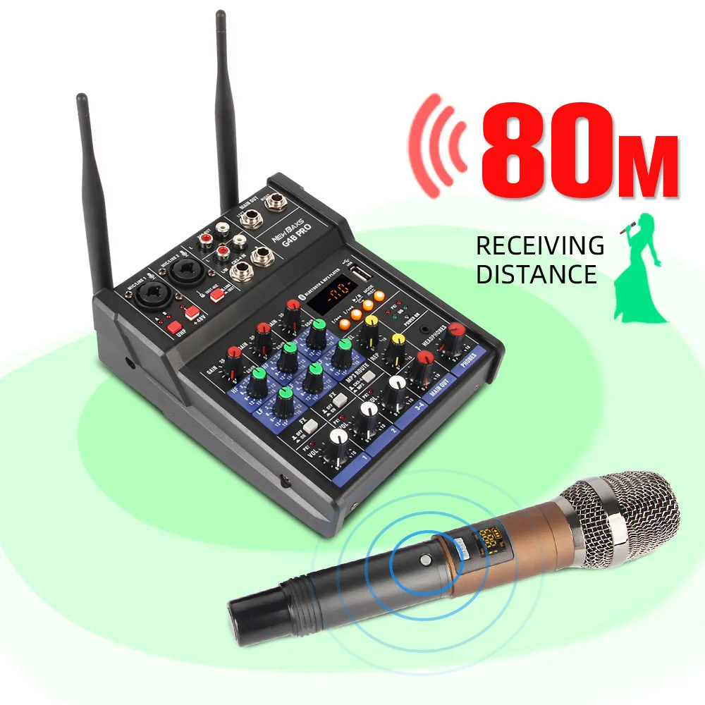 Imagem -03 - Canais Mixer de Áudio Built-in Handheld Uhf Mic Microfone sem Fio 150m 16 Dsp Console de Mistura para dj pc Profissional