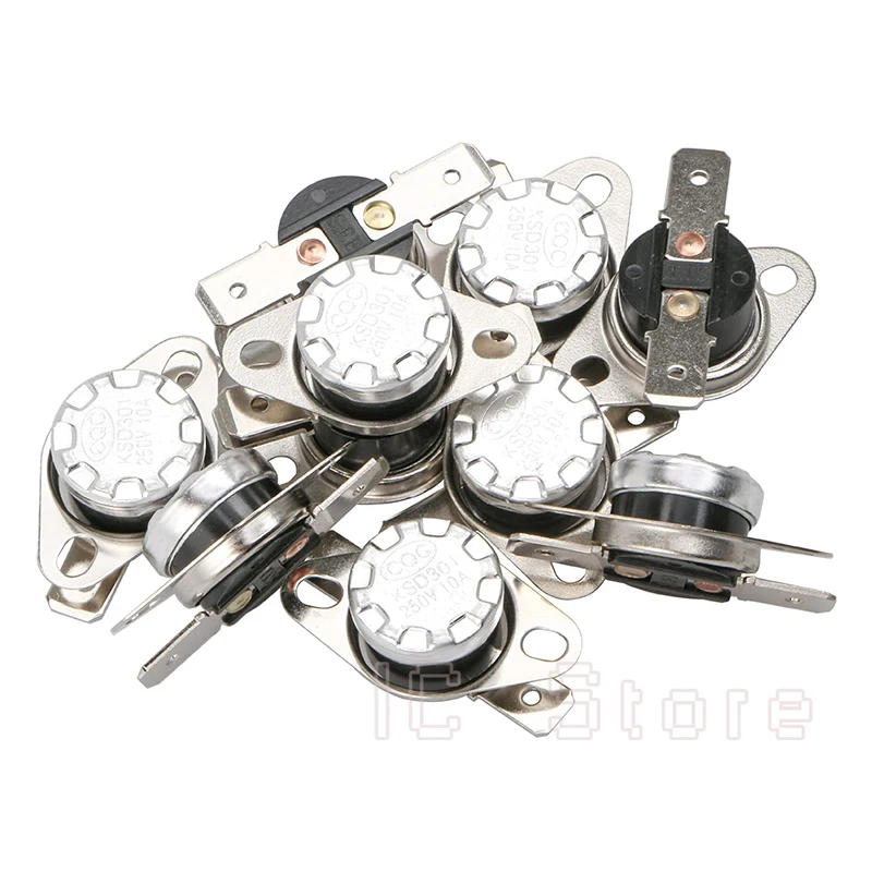 20PCS 10A 250V KSD301 Normalerweise Geschlossen NC Temperatur Schalter Thermostat 40 45 55 60 65 75 85 90 100 110 120 135 140 150 – Detail 11