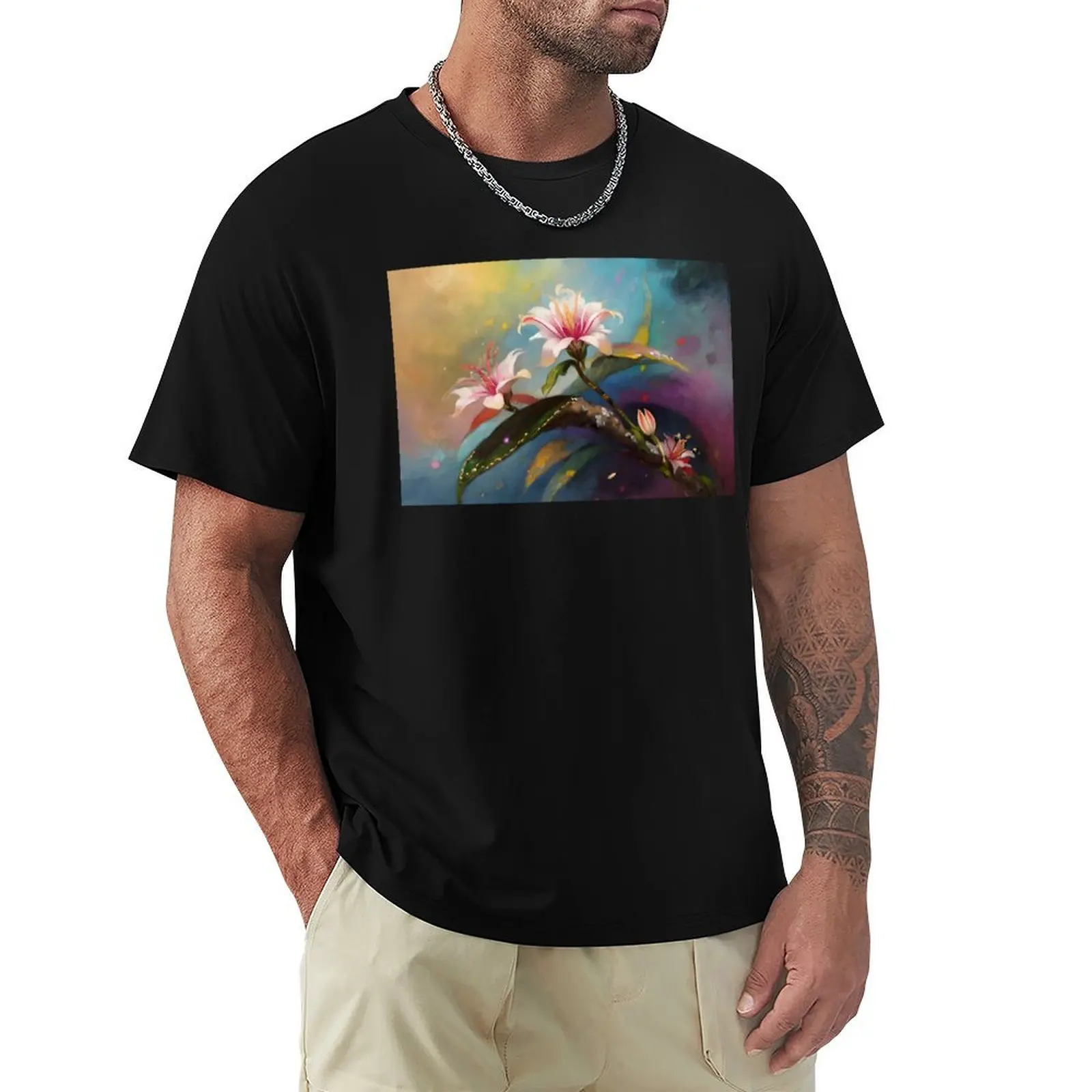 

Calming Floral Design T-Shirt heavyweights shirts graphic blue lock mens t shirts