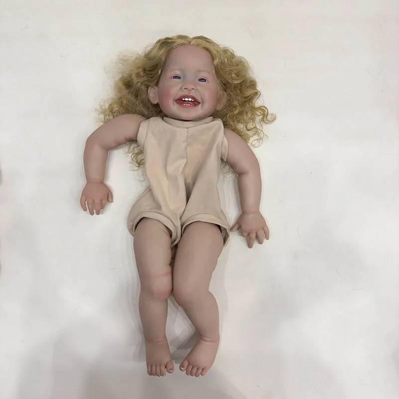 24inch Mila Lifelike Reborn Doll Kit Painted Doll Kit Unfinished Doll Parts with Hand Rooted Hair