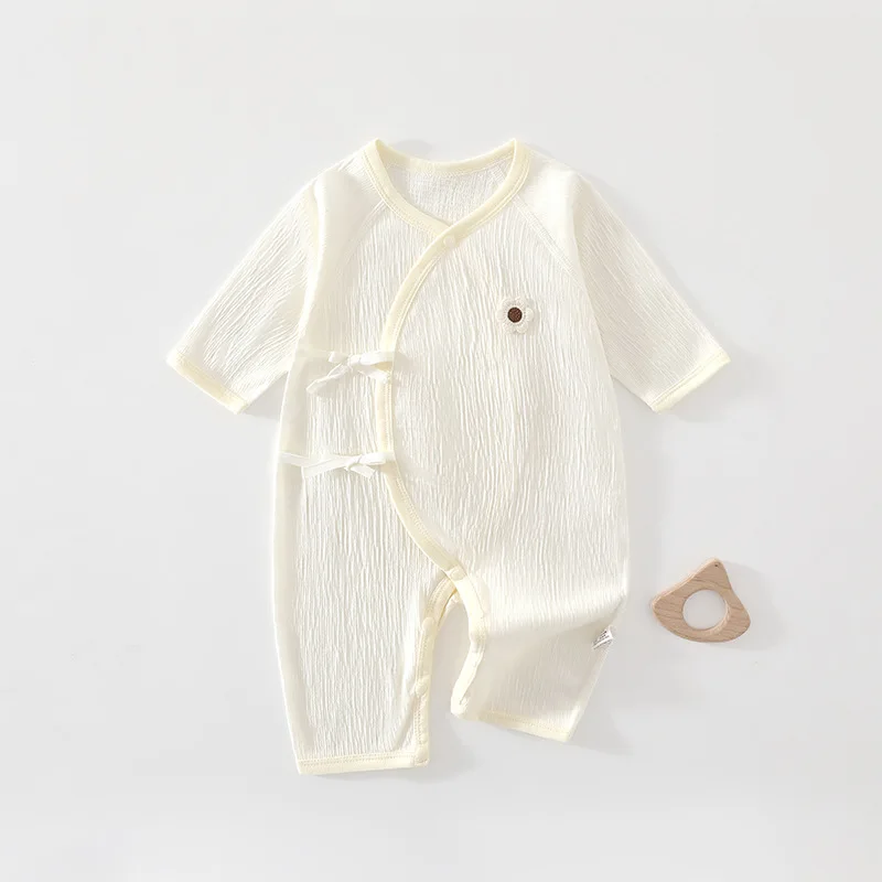 Class A Boneless Newborn Baby Jumpsuit, Summer Thin Breathable Long Sleeve Baby Butterfly Romper Infant Outfit