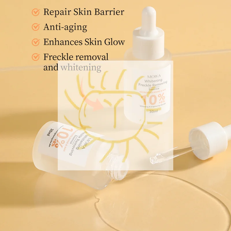 

MOIKA Whitening Freckle Removing Essence Skin Tone Serum Fade Acne Mark Brightaening Beauty Skin Care Products 30ml