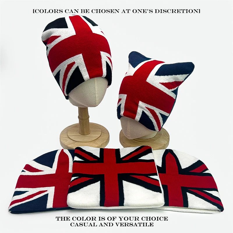 Warm Casual Fashion Personal Beanies Rap Versatile Outdoor Street New Men Women European Style Jacquard Union Jack Knitted Hats