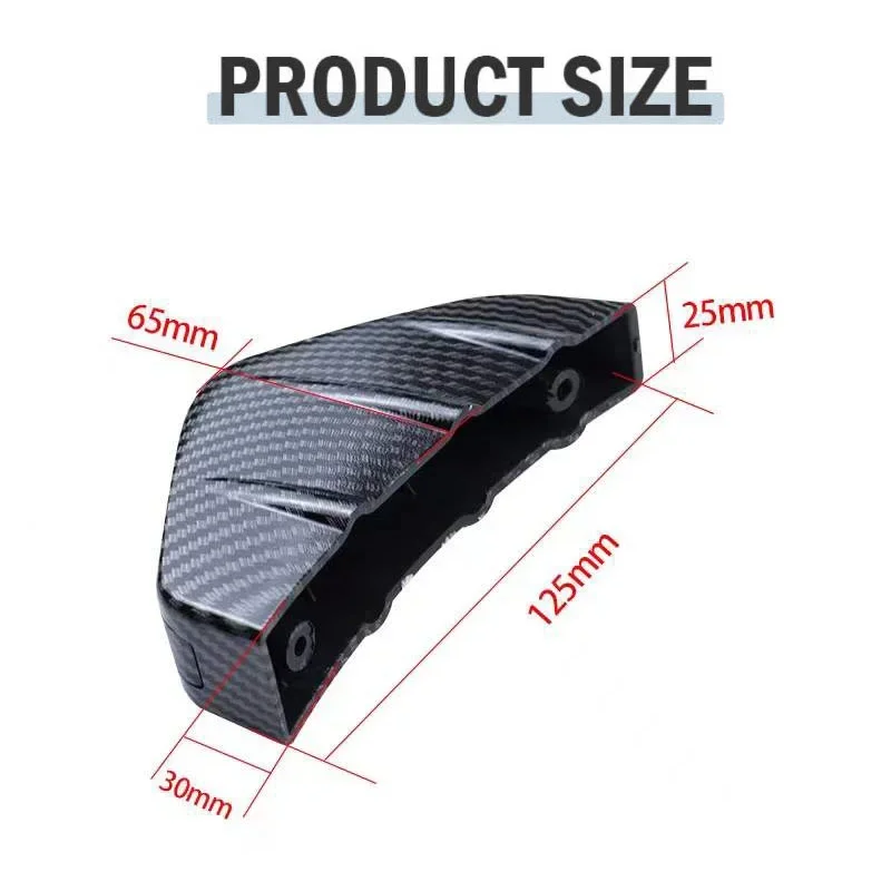 4pcs Universal Carbon Fiber Car Modified Rear Bumper Diffuser Spoiler Black Red ABS Rear Bumper Lip Diffuser Anti-collision