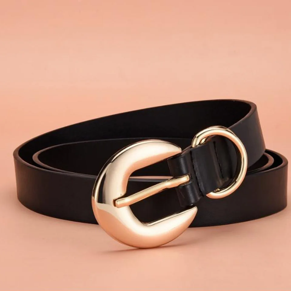 

High Quality Genuine Leather Belt Korean Version Women's High-Quality Double Ring Narrow Fine Business Travel Casual Pants Belt