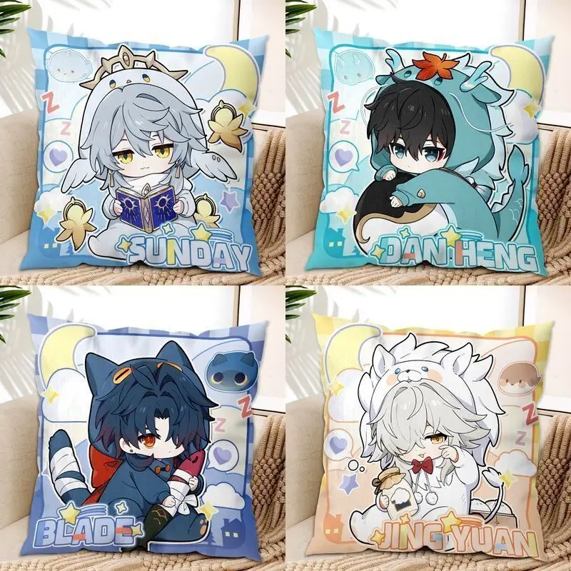

2025 Anime Honkai: Star Rail Game Cos Danheng Sunday Blade Jingyuan Unisex Q Version Cute Comfortable Pillow Cushion Present