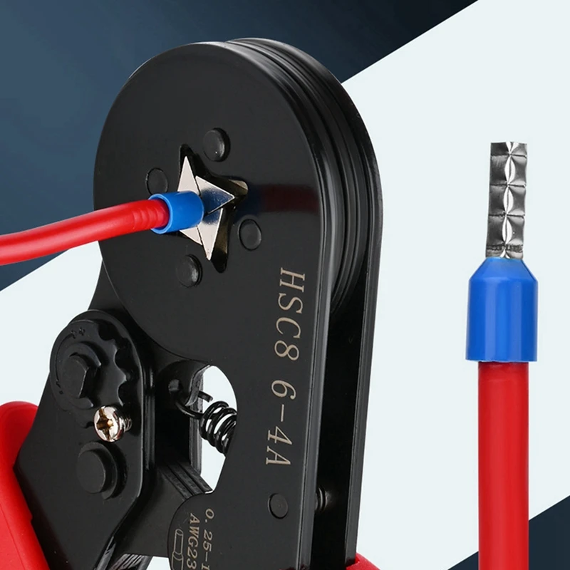 Crimping Pliers HSC8 6-4A Tubular Terminal Exquisite Storage Box Crimper Wire Mini Ferrule Crimps Tools Electrical Kit