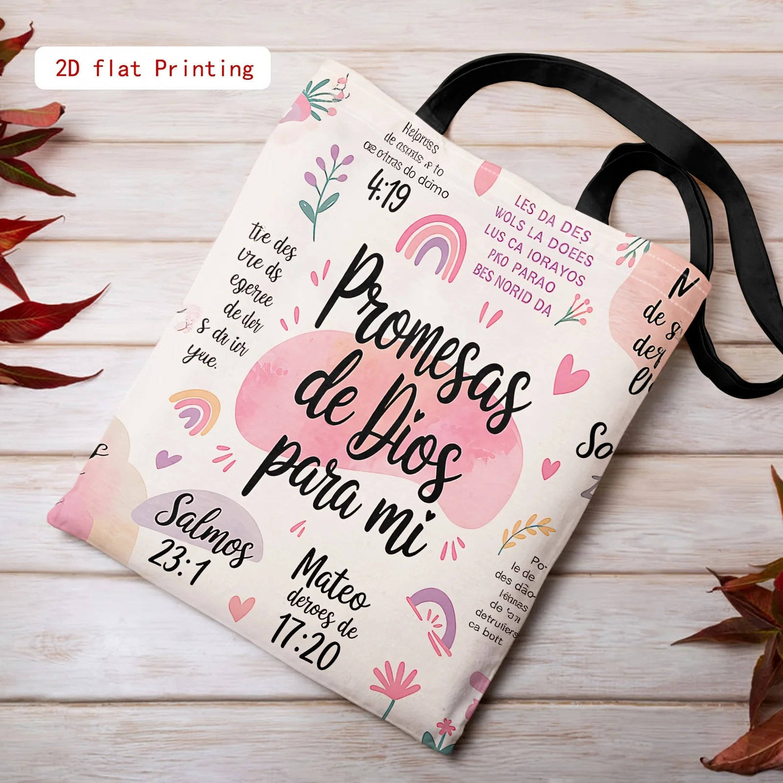 1pc Shoulder Bag  God's Promises For Me Tote Bags Handbag Pouch Shopping  Folding Bag Travel Use Designer Bags