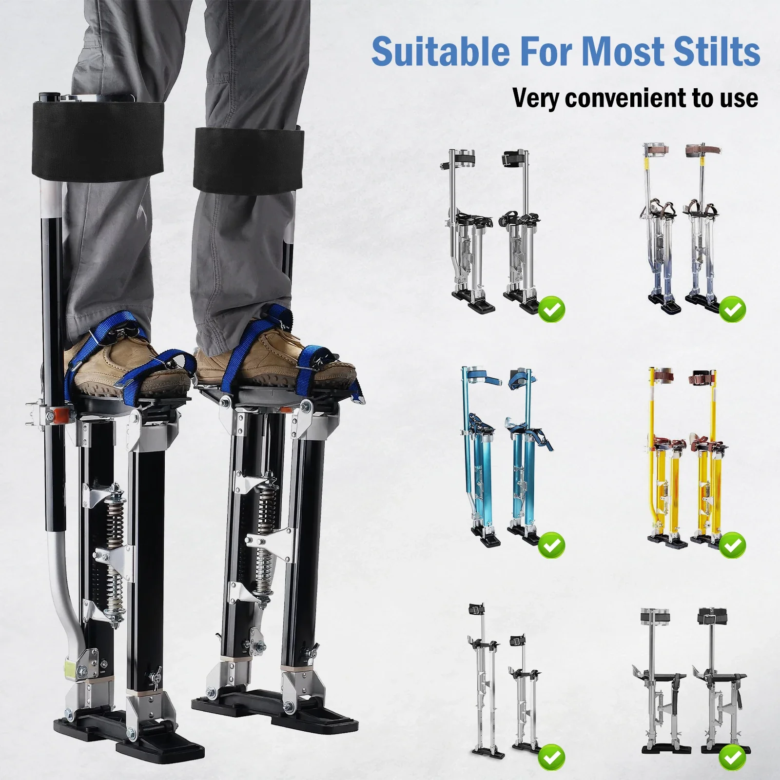 2Pcs Dry Wall Stilt Strap Nylon Drywall Stilt Leg Band Adjustable 4inch Wide Padded Stilt Leg Strap Washable Leg Band