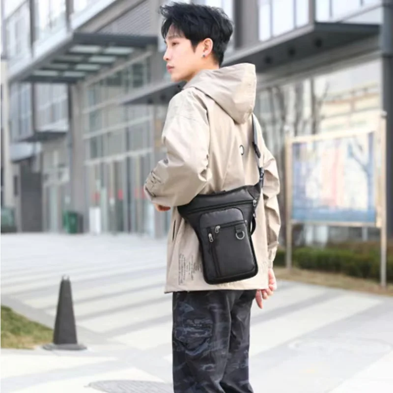 

Мужская многофункциональная водонепроницаемая сумка через плечо на одно плечо, повседневная уличная многофункциональная сумка большой вместимости для ног