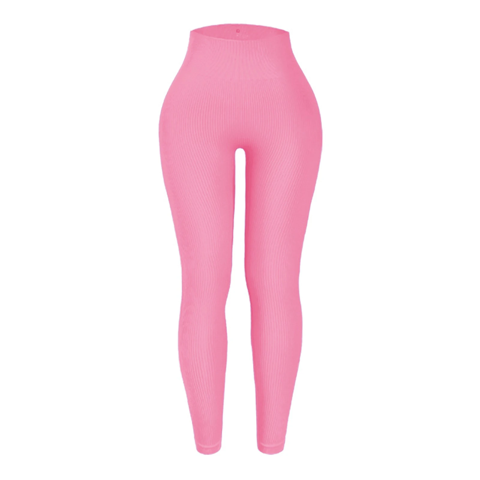 Solid Color Knitted Tight Yoga Pants, Fitness Pants