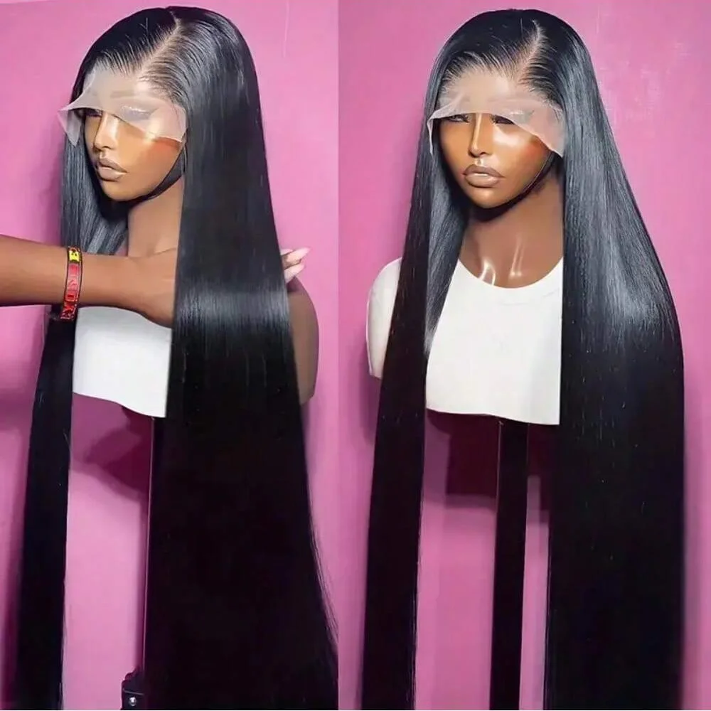 30 inch 360 Lace Frontal Wig Brazilian Human Hair 200 Density Straight 13x6 13x4 3 Days Delivery