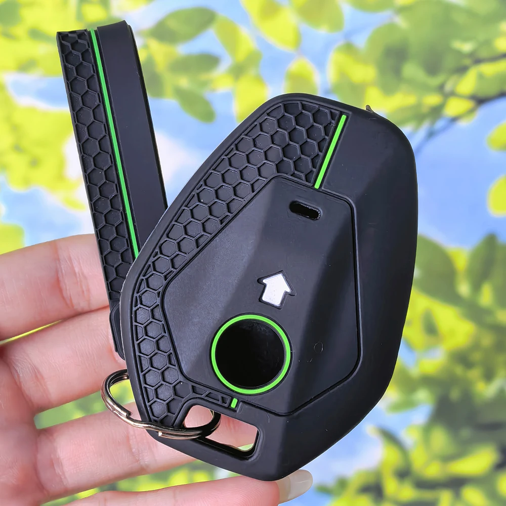Sport Honeycomb Silicone Key Case with Keychain for BMW R1300GS R1300 1300GS R1250GS R1250 ADV Bike Fob Protective Shell