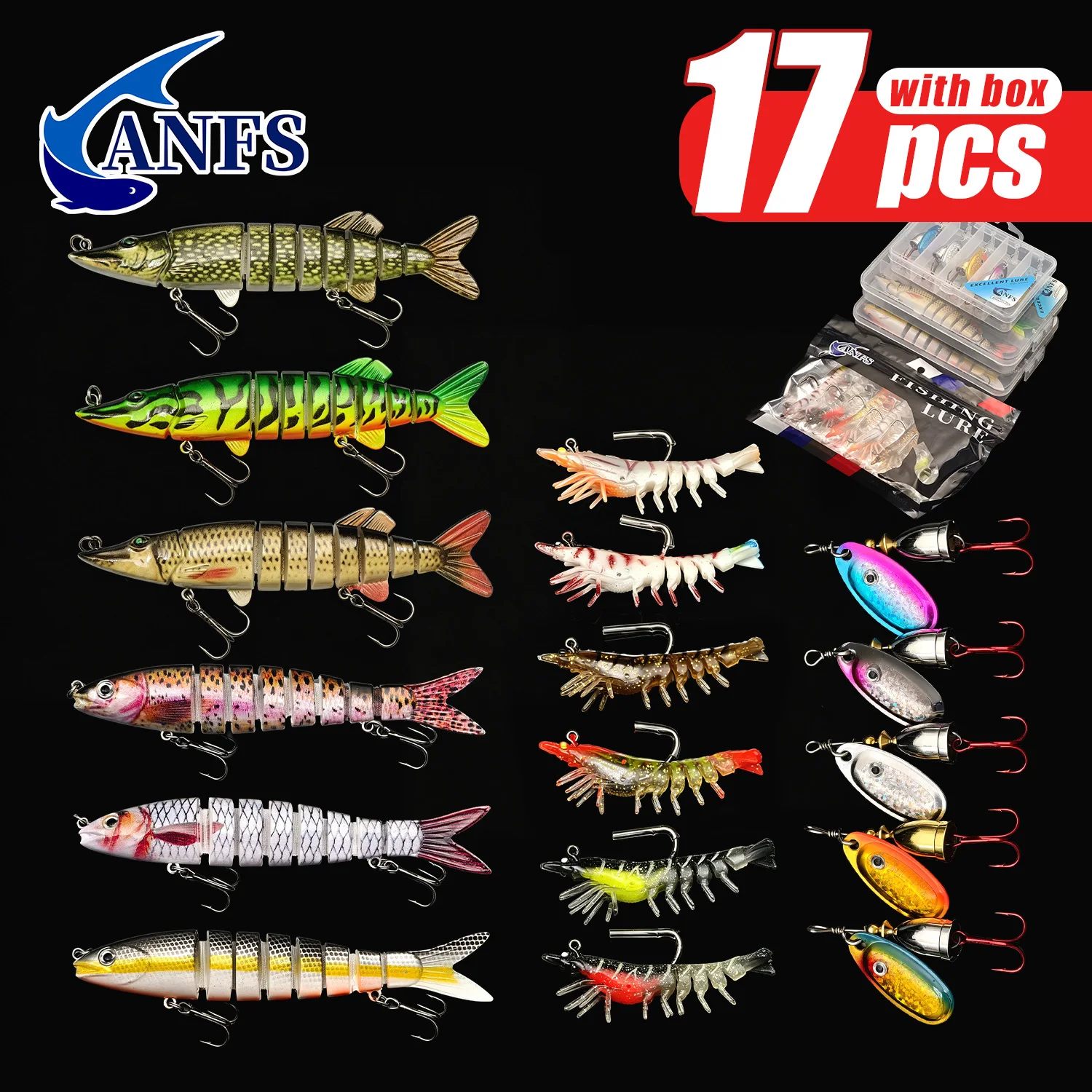 ANFS 17종 낚시 루어 키트 (담수/해수 겸용),  - Fishing Lure Spinnerbait 리뷰 및 가격