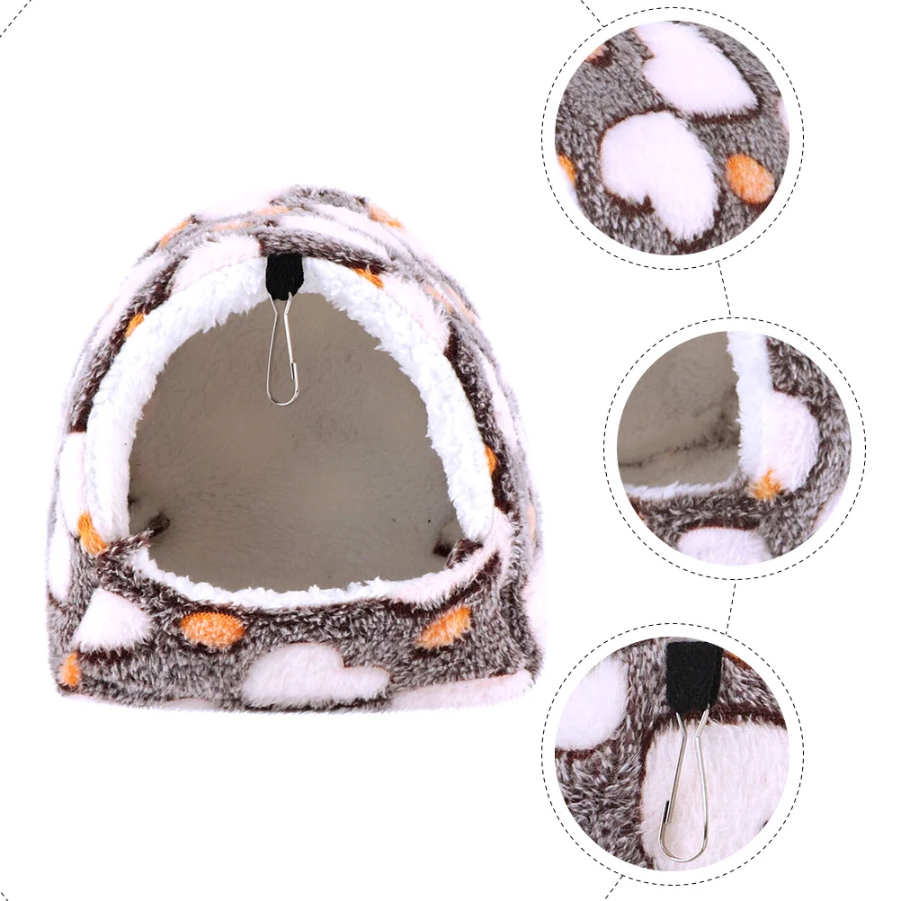 Pet Bed House For Small Pets Soft Flannel Hanging Warm Bed Hamster Guinea Pig Rat Winter Sleeping Tent Hammock Cage