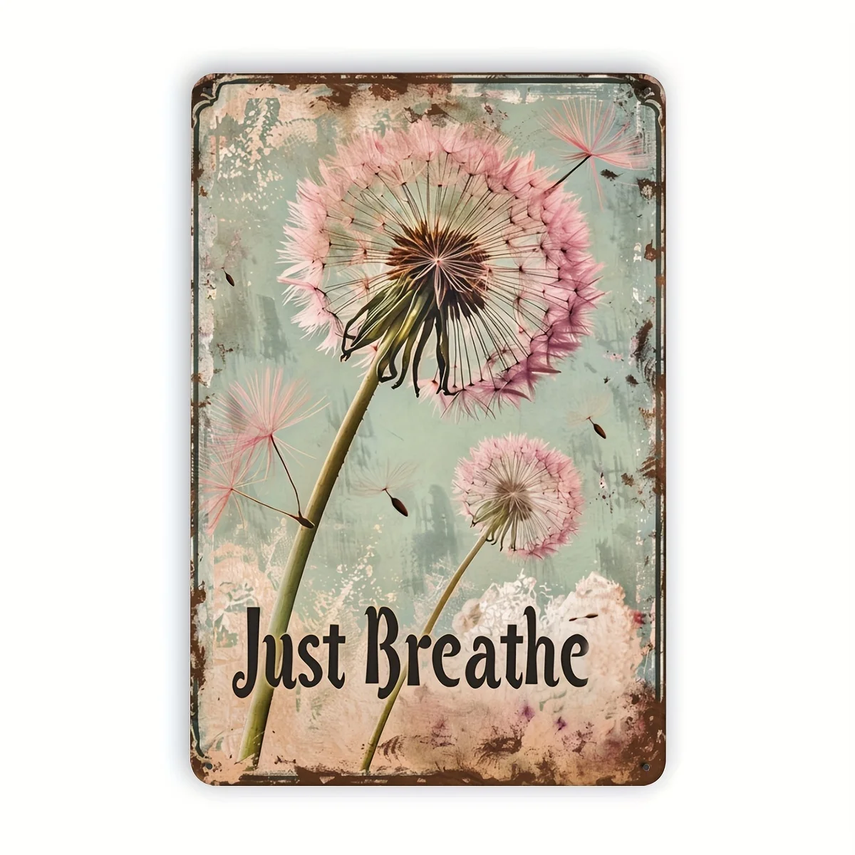 Vintage Metal Tin Sign Featuring Dandelions, a Fun Floral Wall Art Decoration for Gyms, Bars, Cafes, And Garages. Suitable for R