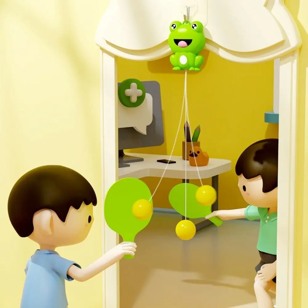 

Hanging Table Tennis Trainer Coordination Self-Training Ping Pong Self Training Cartoon Interaction Frog Sports Toy